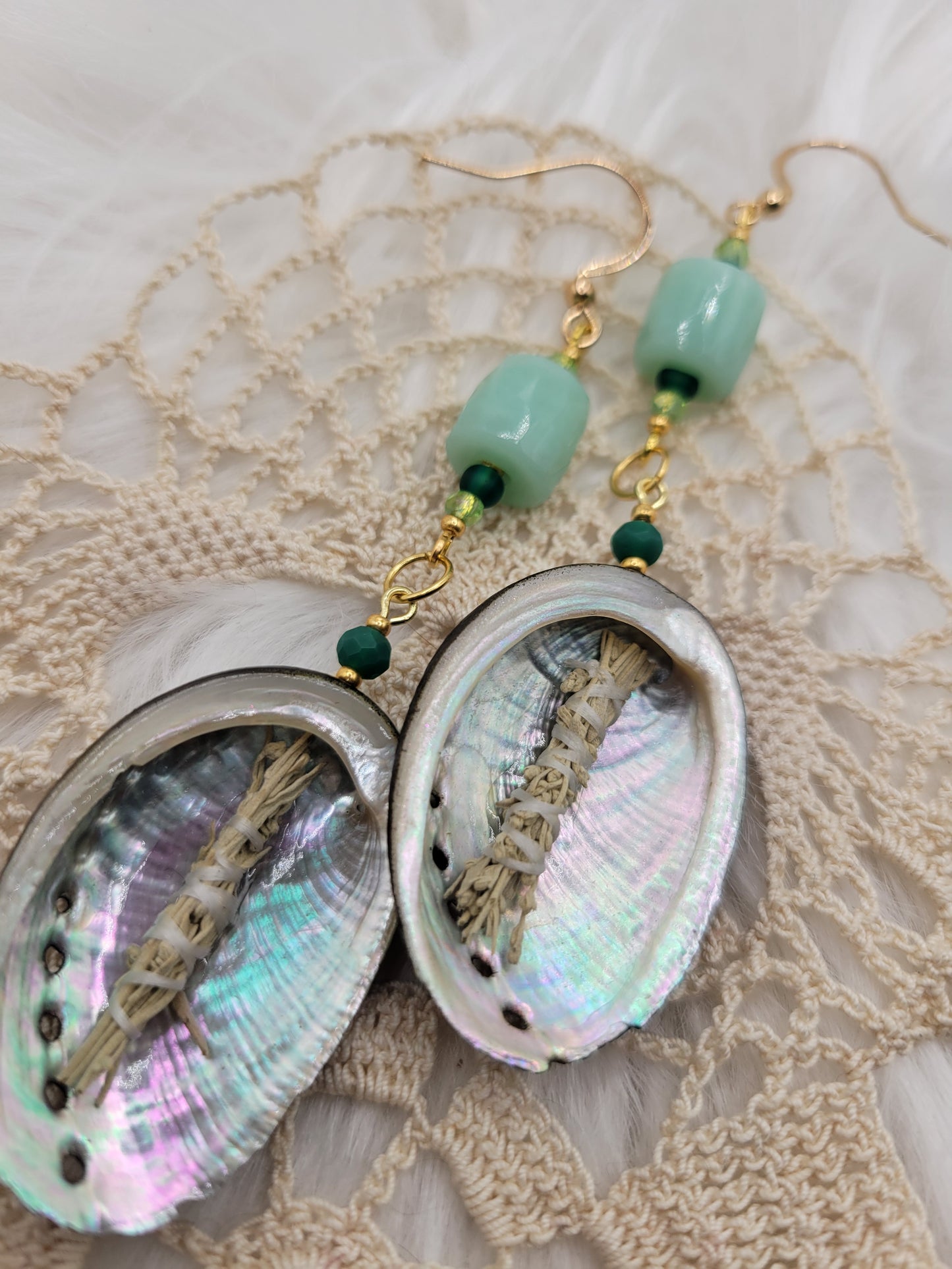 Green Smudge Earrings