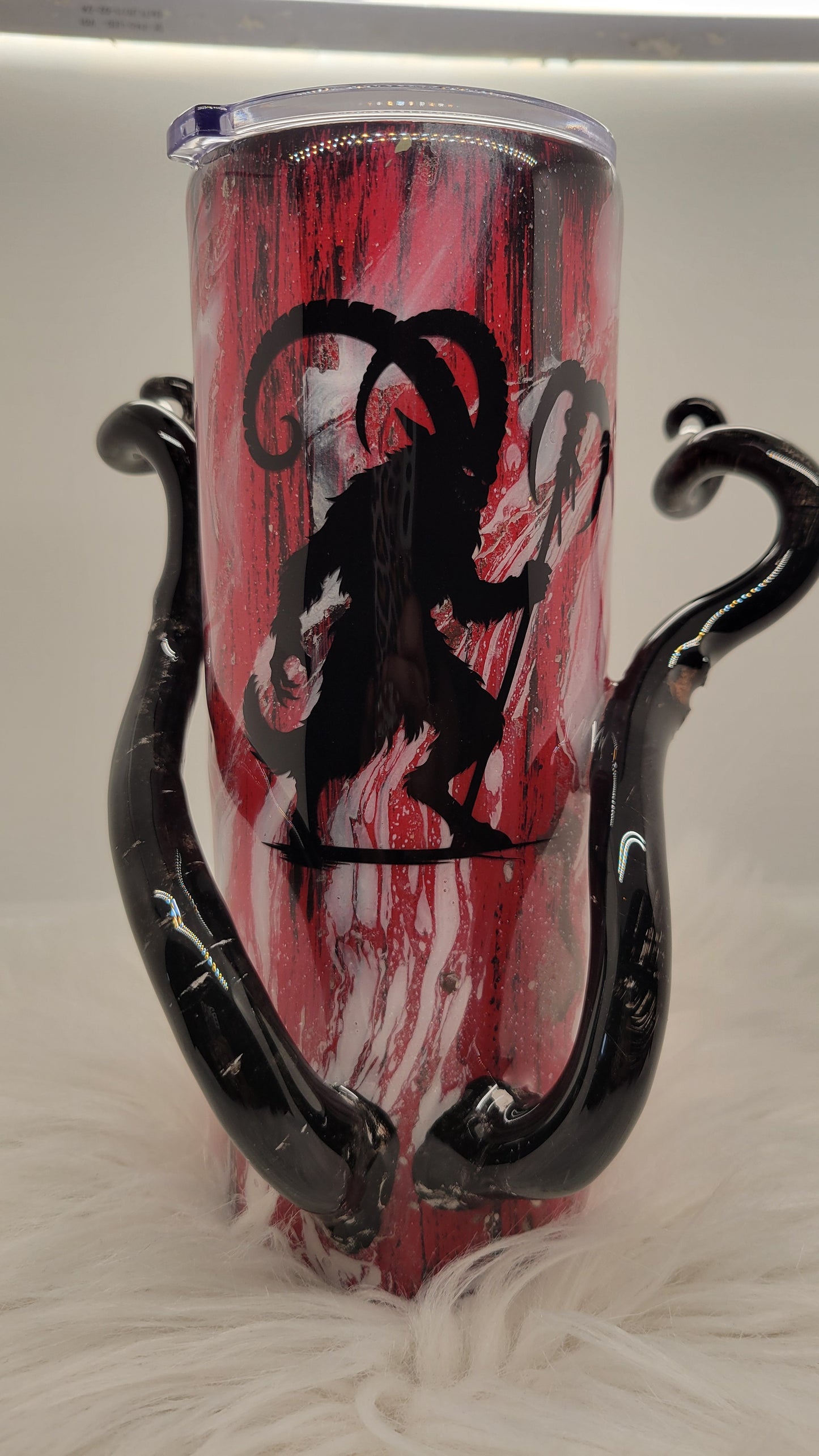 20oz 3d Horned Krampus Tumbler with Snow Globe Bottom