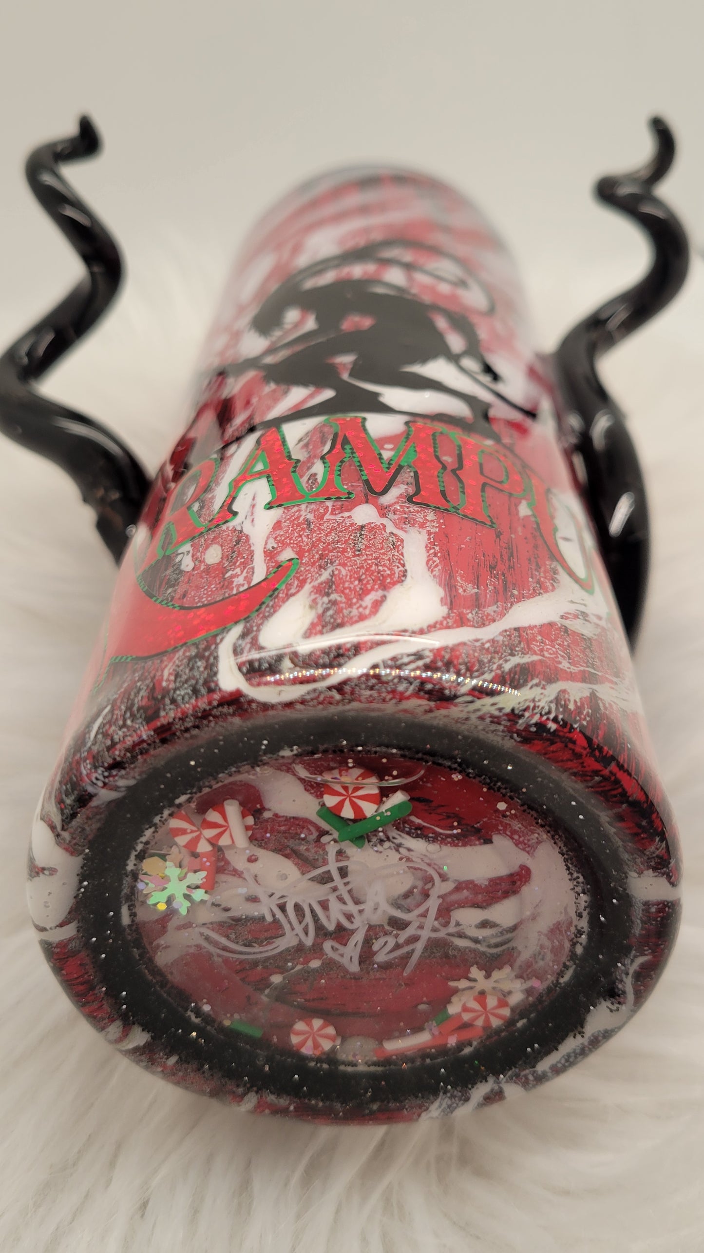 20oz 3d Horned Krampus Tumbler with Snow Globe Bottom