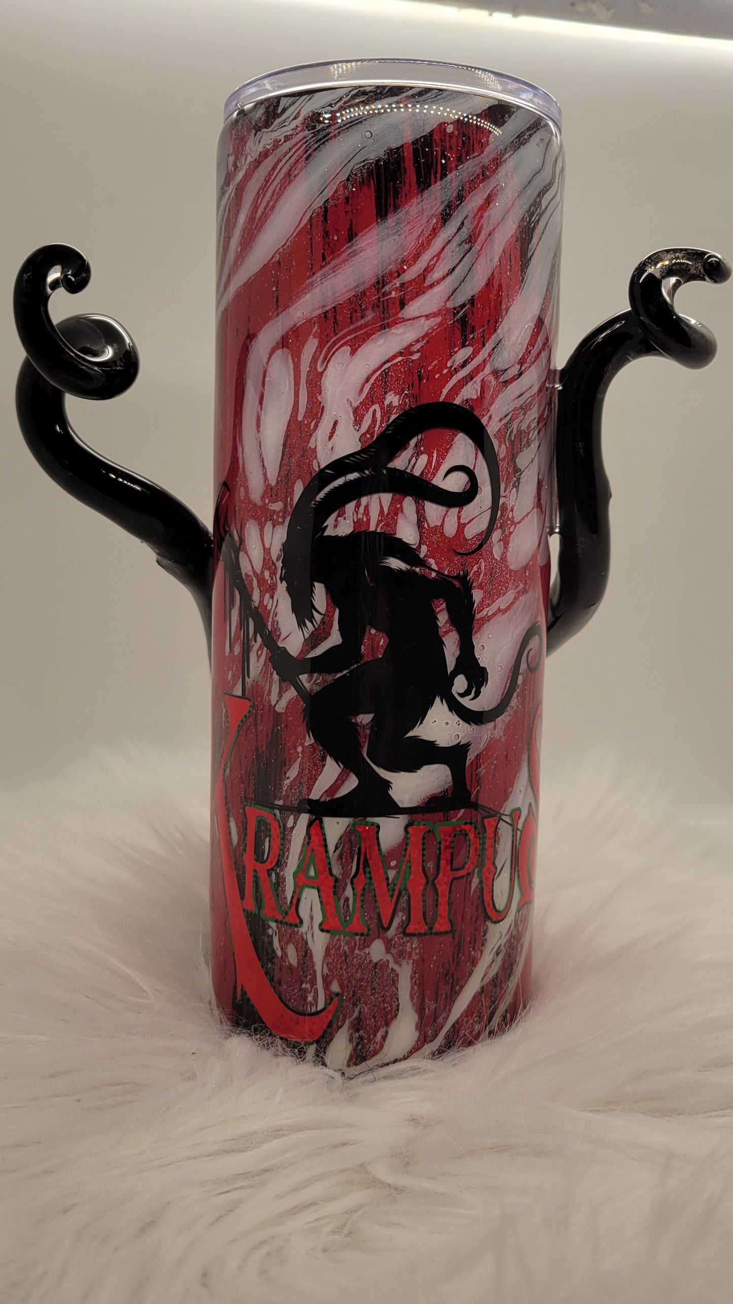 20oz 3d Horned Krampus Tumbler with Snow Globe Bottom