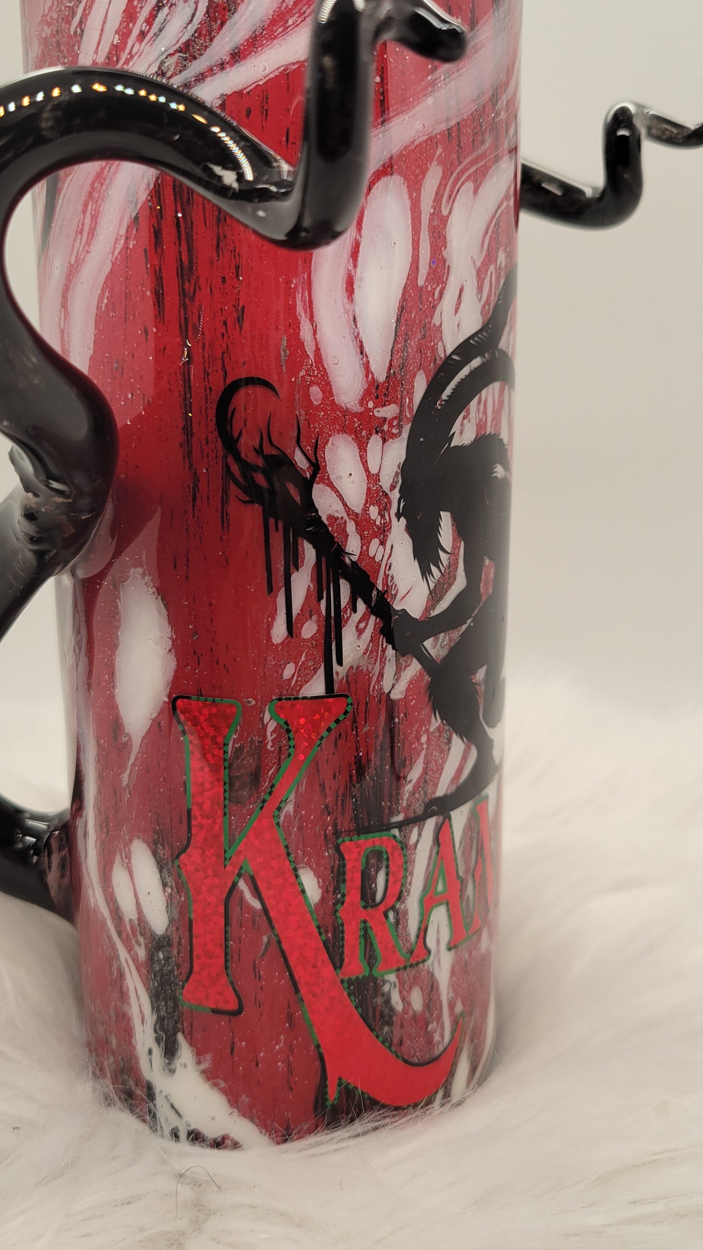 20oz 3d Horned Krampus Tumbler with Snow Globe Bottom