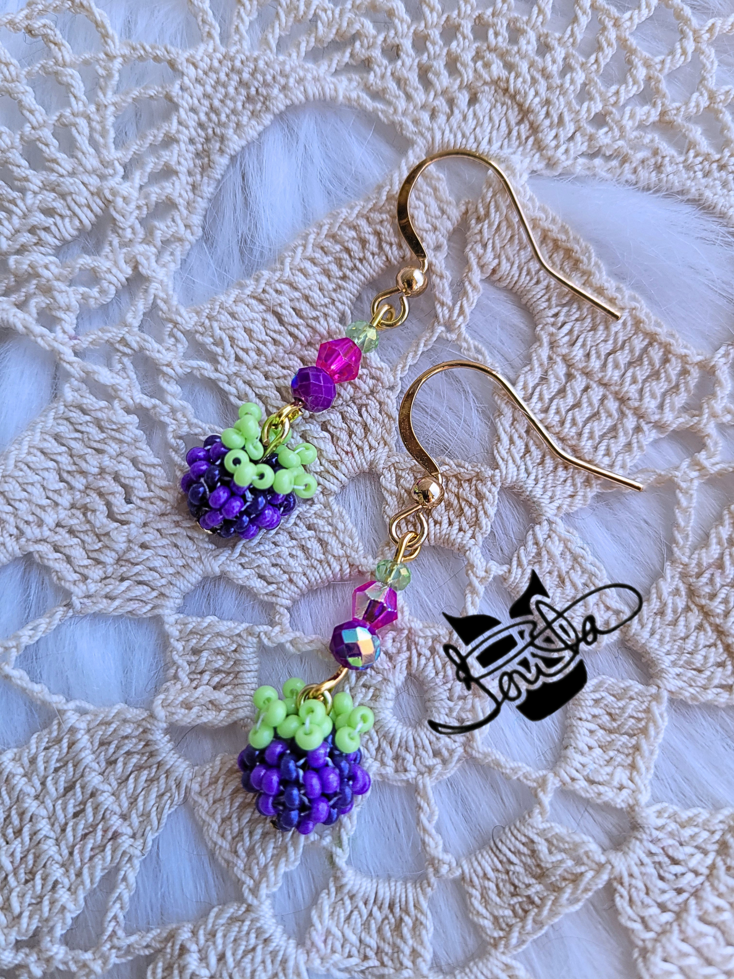 Blackberry beaded earrings (Copy)