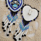 Fabric hearts cabs with moon design and dentalium dangles
