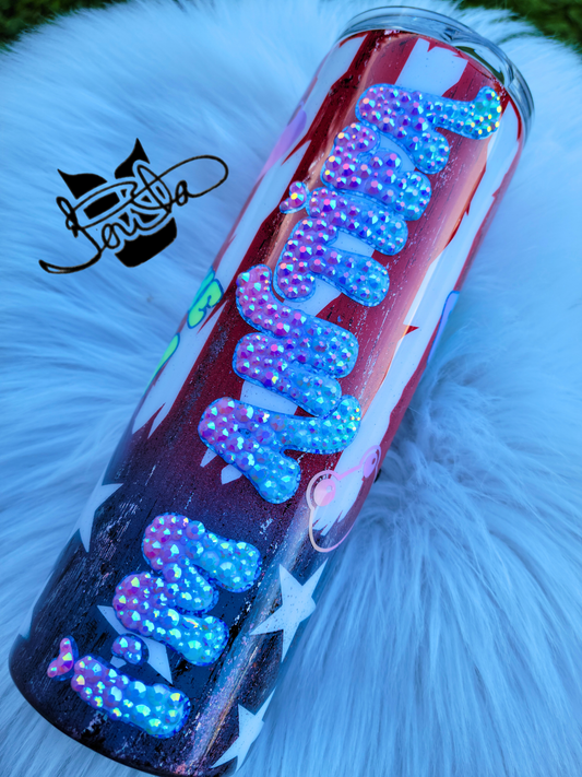 20oz Aunt Tifa Tumbler with Rhinestone ombre