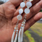 White Mother of Pearl and dentalium earrings