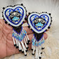 Fabric hearts cabs with moon design and dentalium dangles