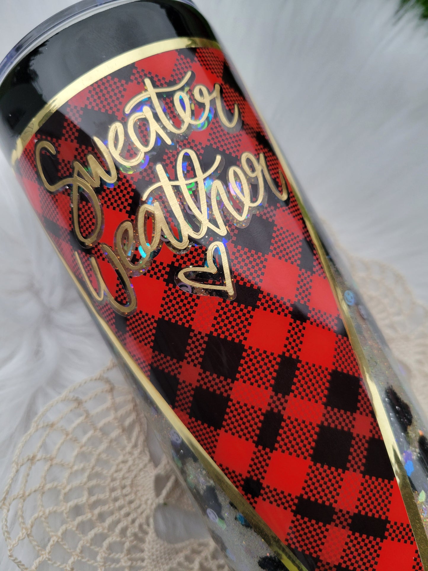 20oz Sweater weather snow globe tumbler