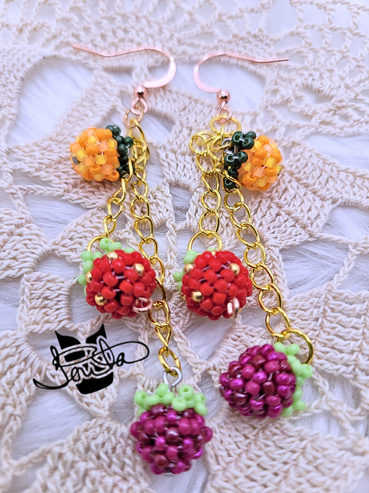 Berry Picker beaded earrings