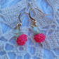 Matte red berry beaded earrings