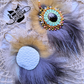 Antler/fur beaded earrings