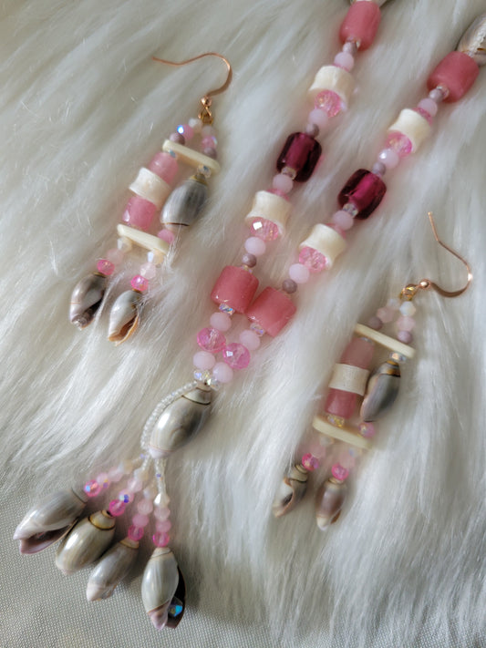 Fish bone necklace and earrings set