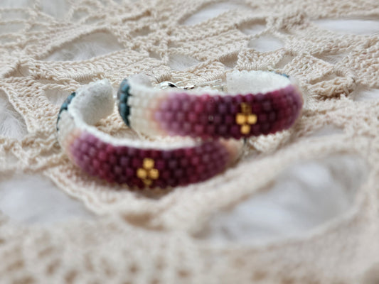 Small Beaded Hoop Earrings