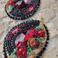 Cedar rose beaded earrings