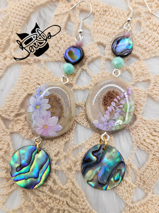 Antler & Abalone Earrings