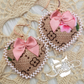 Mini heart pillow beaded earrings