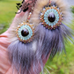 Antler/fur beaded earrings