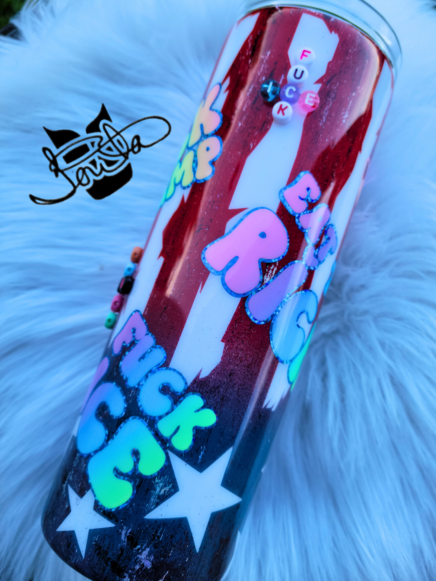 20oz Aunt Tifa Tumbler with Rhinestone ombre