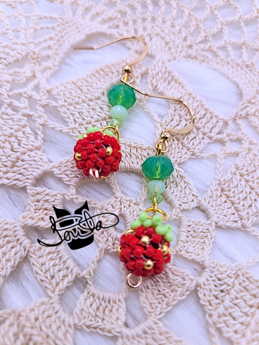 Strawberry beaded earrings