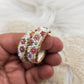 Flower beaded hoop earrings
