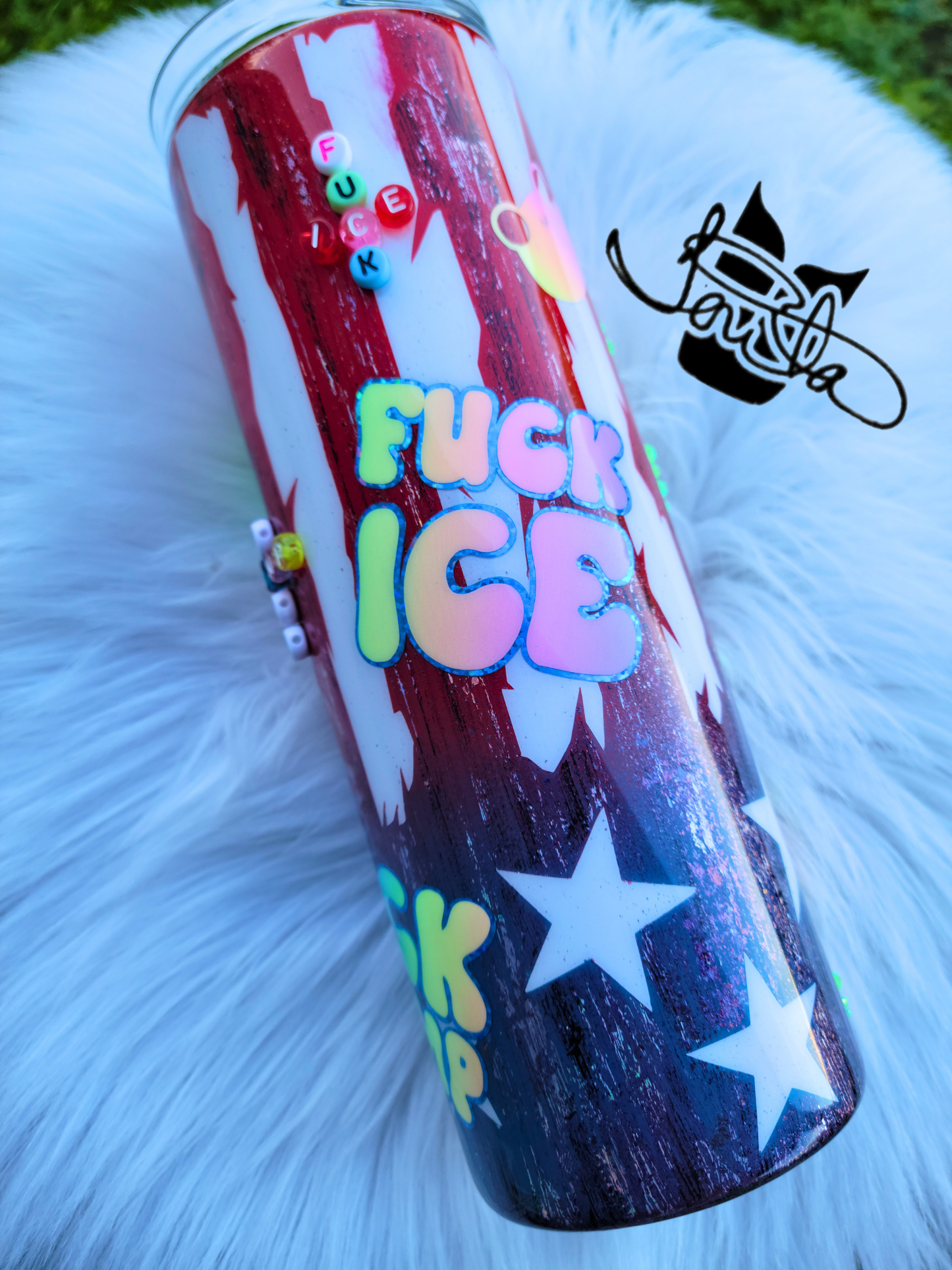 20oz Aunt Tifa Tumbler with Rhinestone ombre
