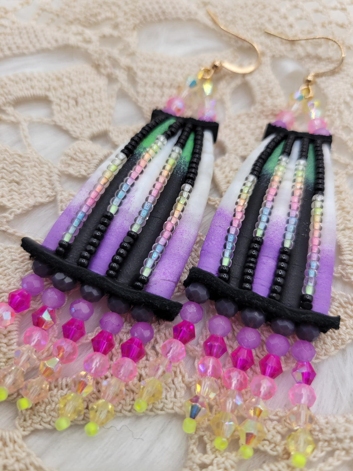 Halloween dentalium earrings