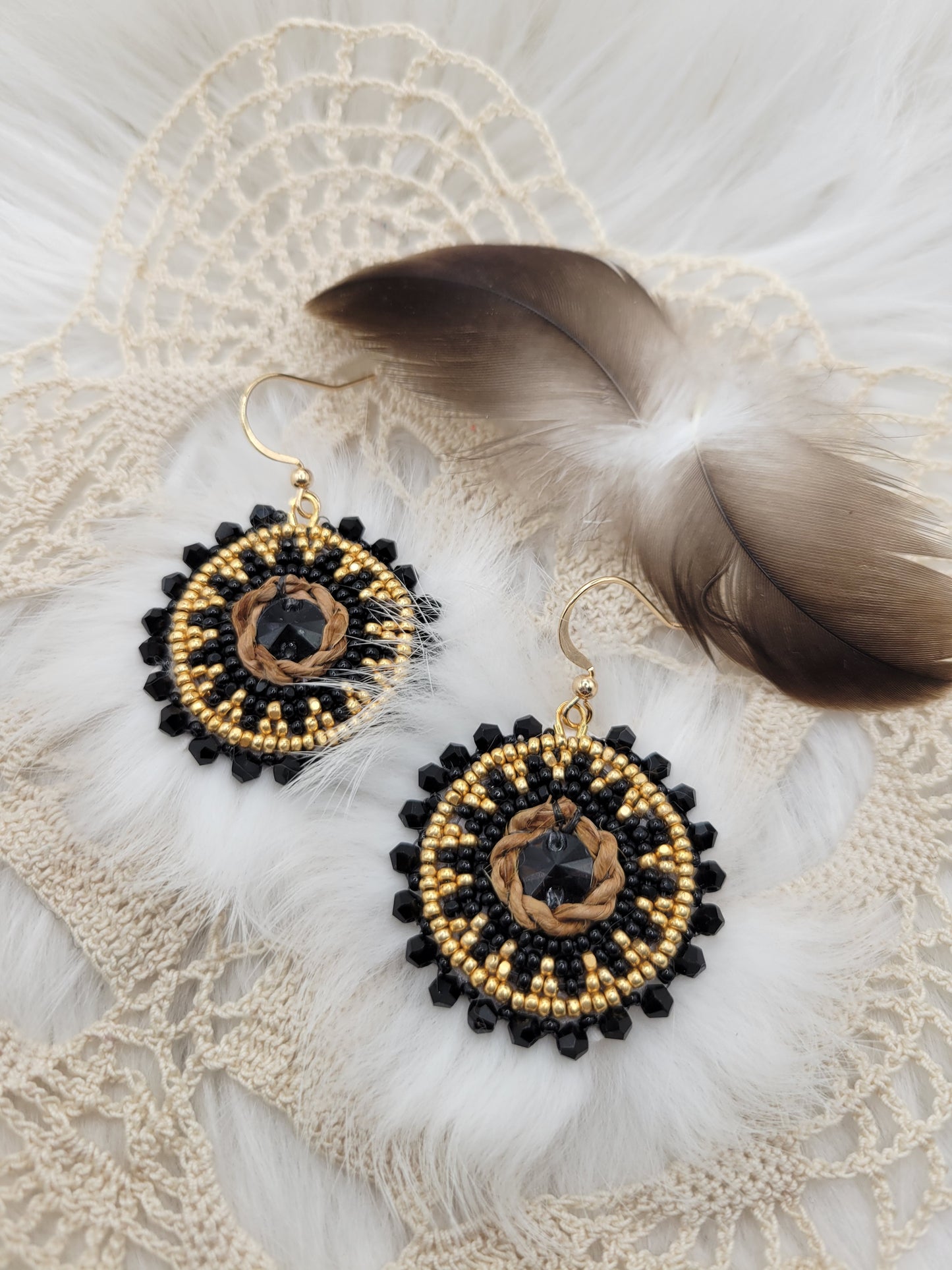 Boots with the fur earrings