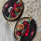 Cedar rose beaded earrings