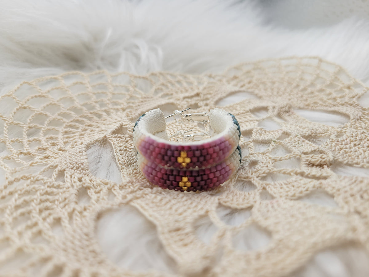 Small Beaded Hoop Earrings