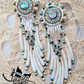 Auntie earrings,  abalone, cedar, dentalium, and silver beaded earrings