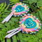 Turquoise bear claw beaded pendant rainbow earrings with cedar rope and dentalium