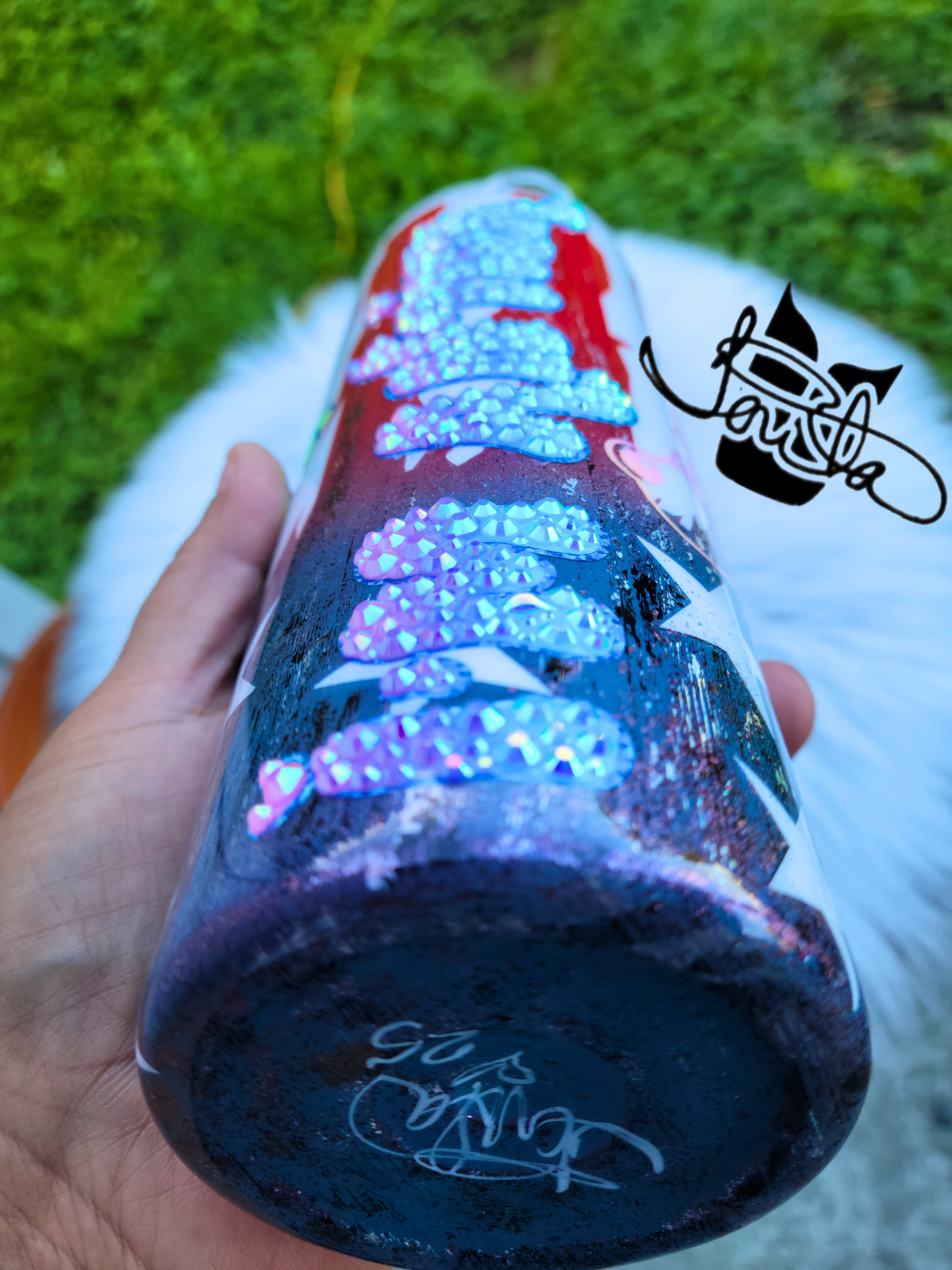 20oz Aunt Tifa Tumbler with Rhinestone ombre