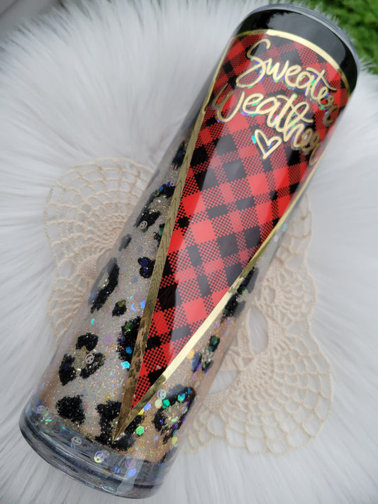 20oz Sweater weather snow globe tumbler