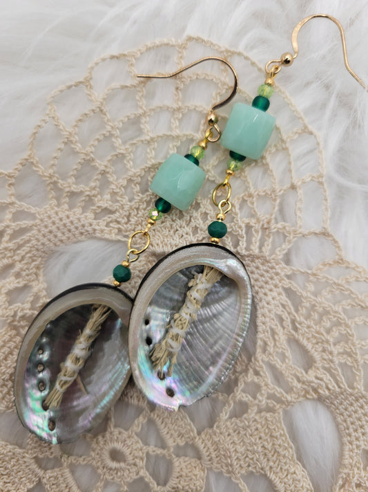 Green Smudge Earrings