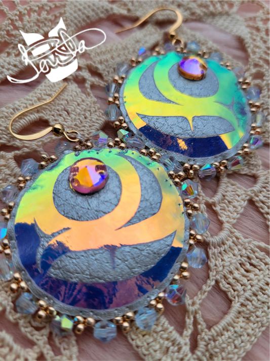 Salmon egg beaded earrings