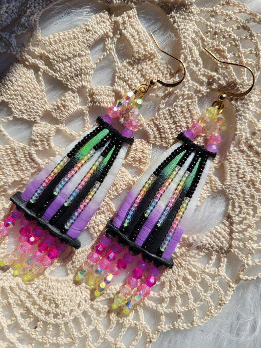 Halloween dentalium earrings