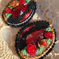 Cedar rose beaded earrings