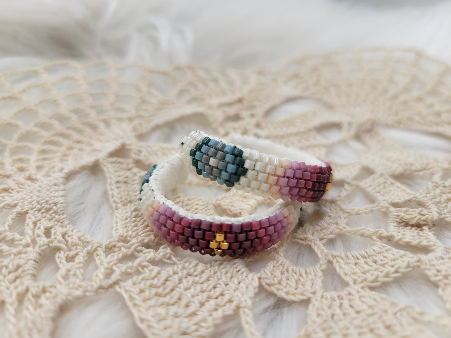 Small Beaded Hoop Earrings