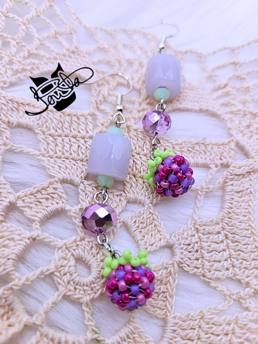 Blackberry Beaded Earrings