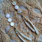 White Mother of Pearl and dentalium earrings