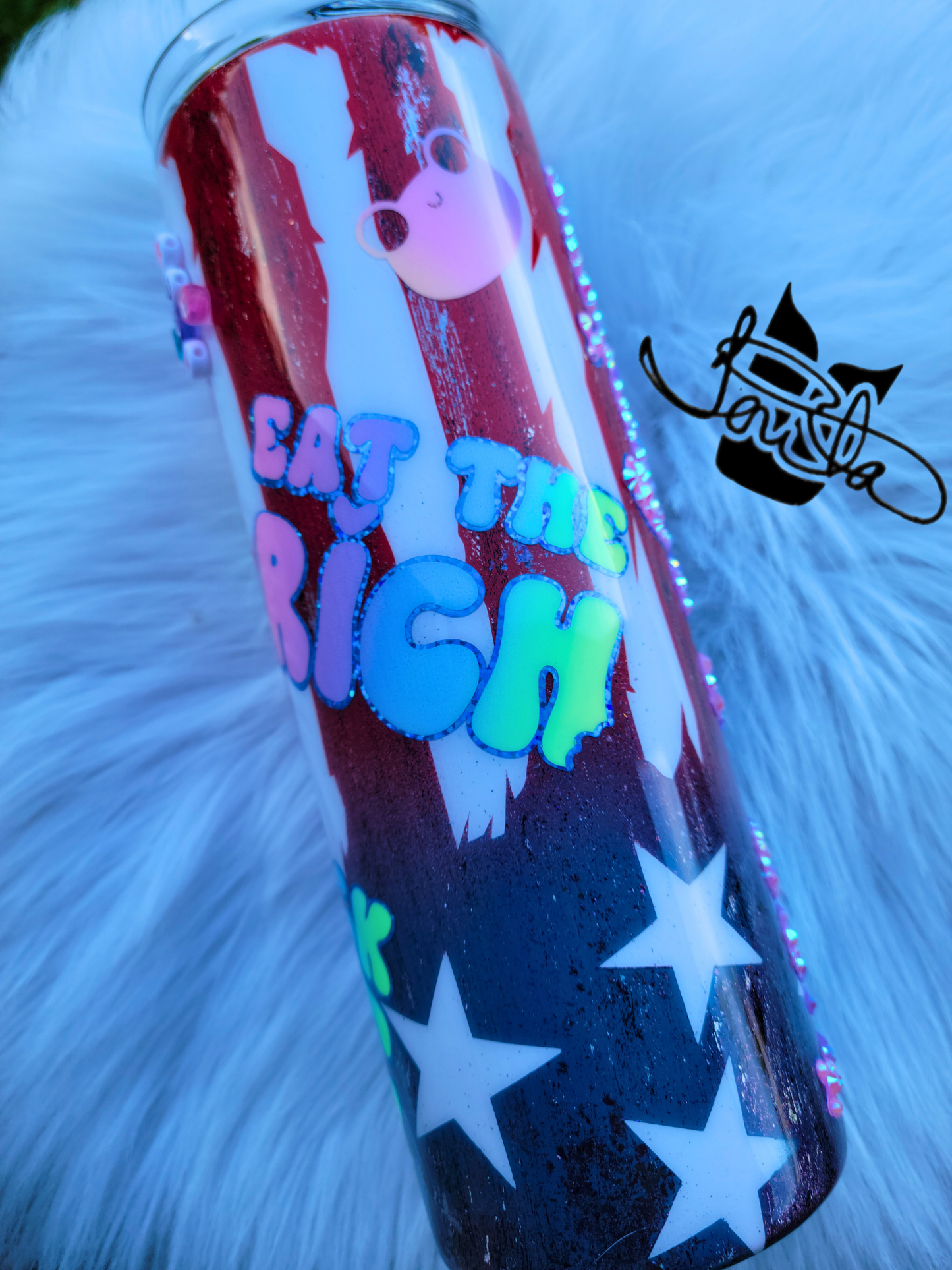 20oz Aunt Tifa Tumbler with Rhinestone ombre