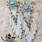 Auntie earrings,  abalone, cedar, dentalium, and silver beaded earrings