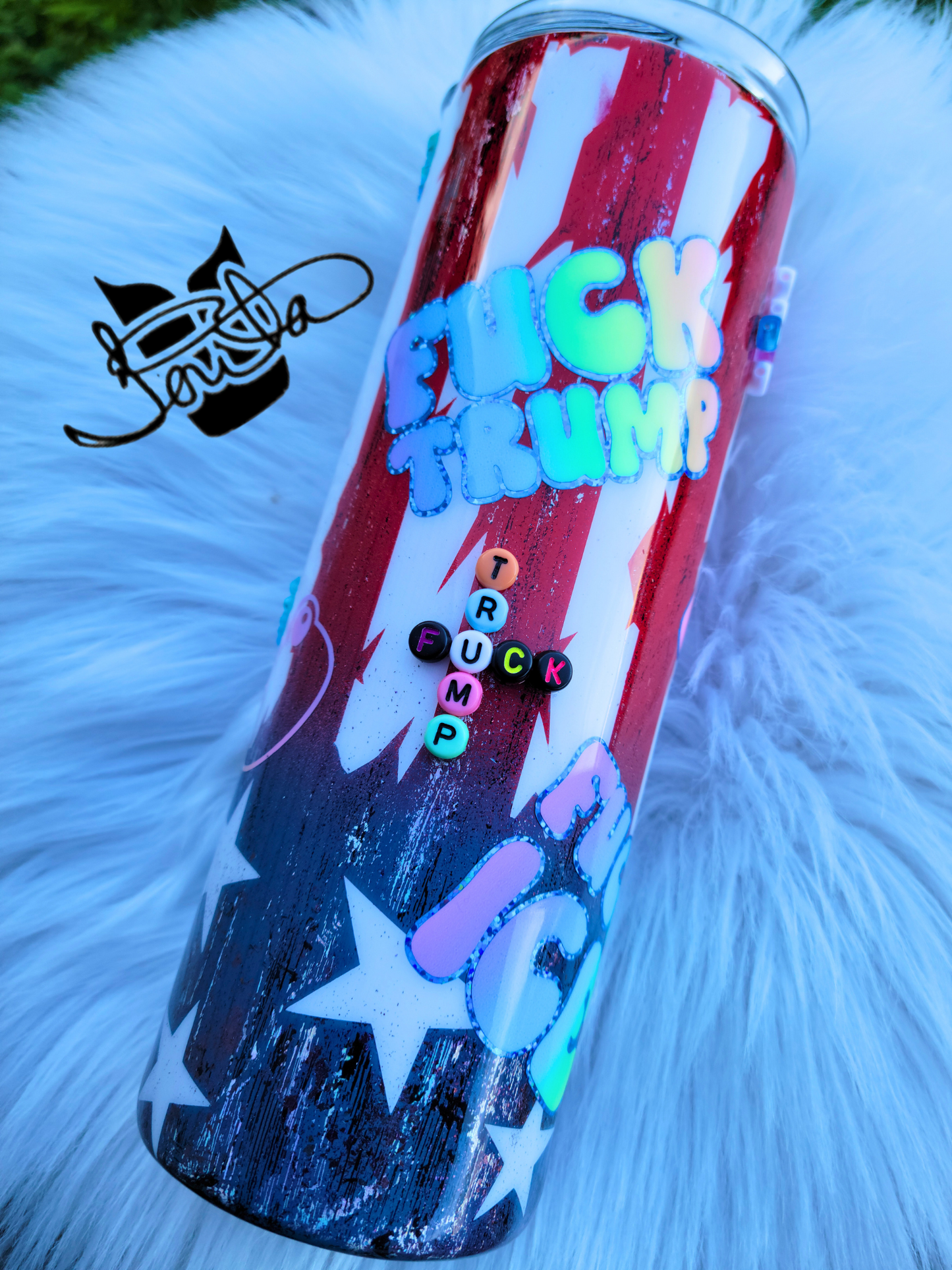 20oz Aunt Tifa Tumbler with Rhinestone ombre