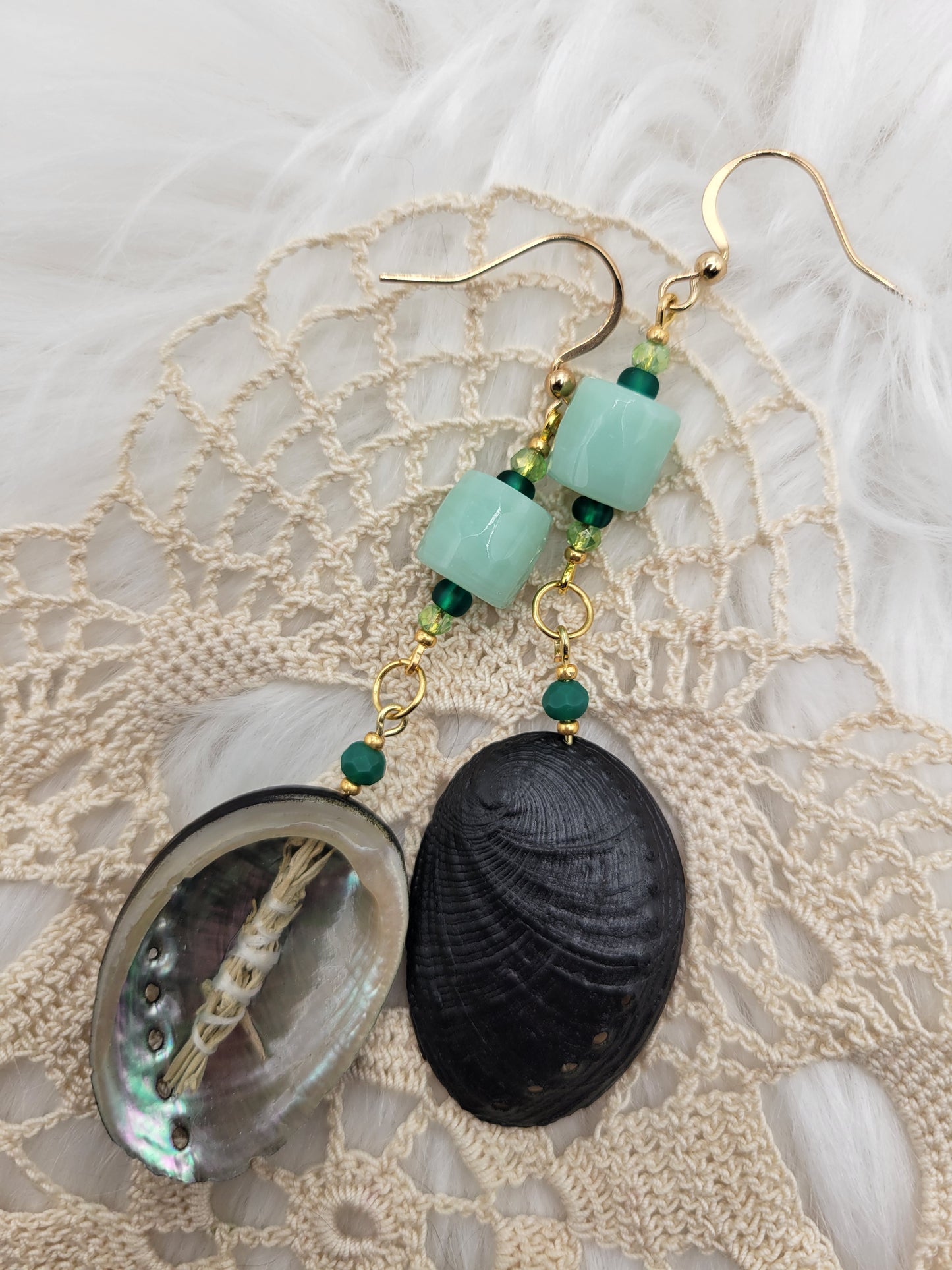 Green Smudge Earrings