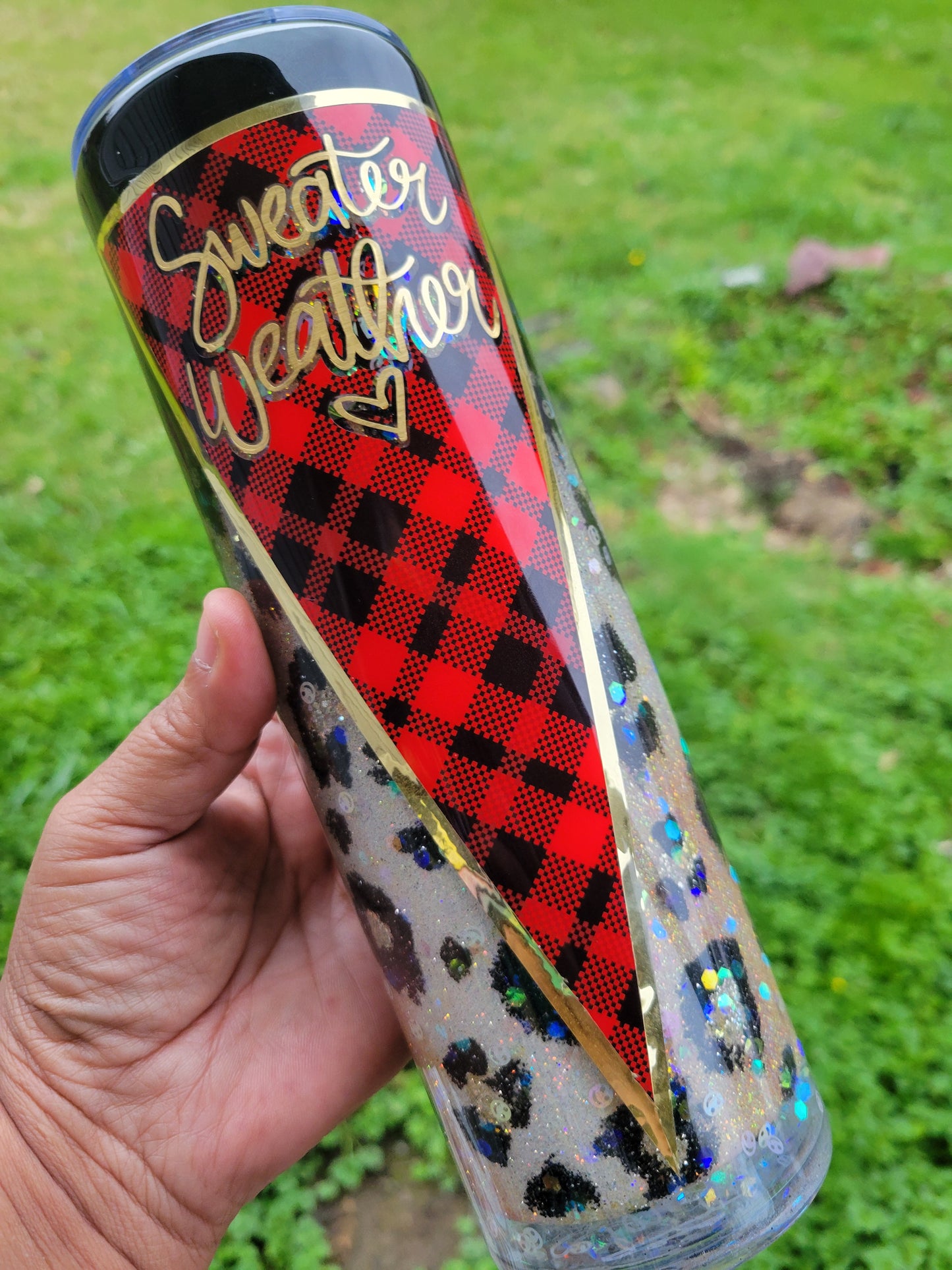 20oz Sweater weather snow globe tumbler