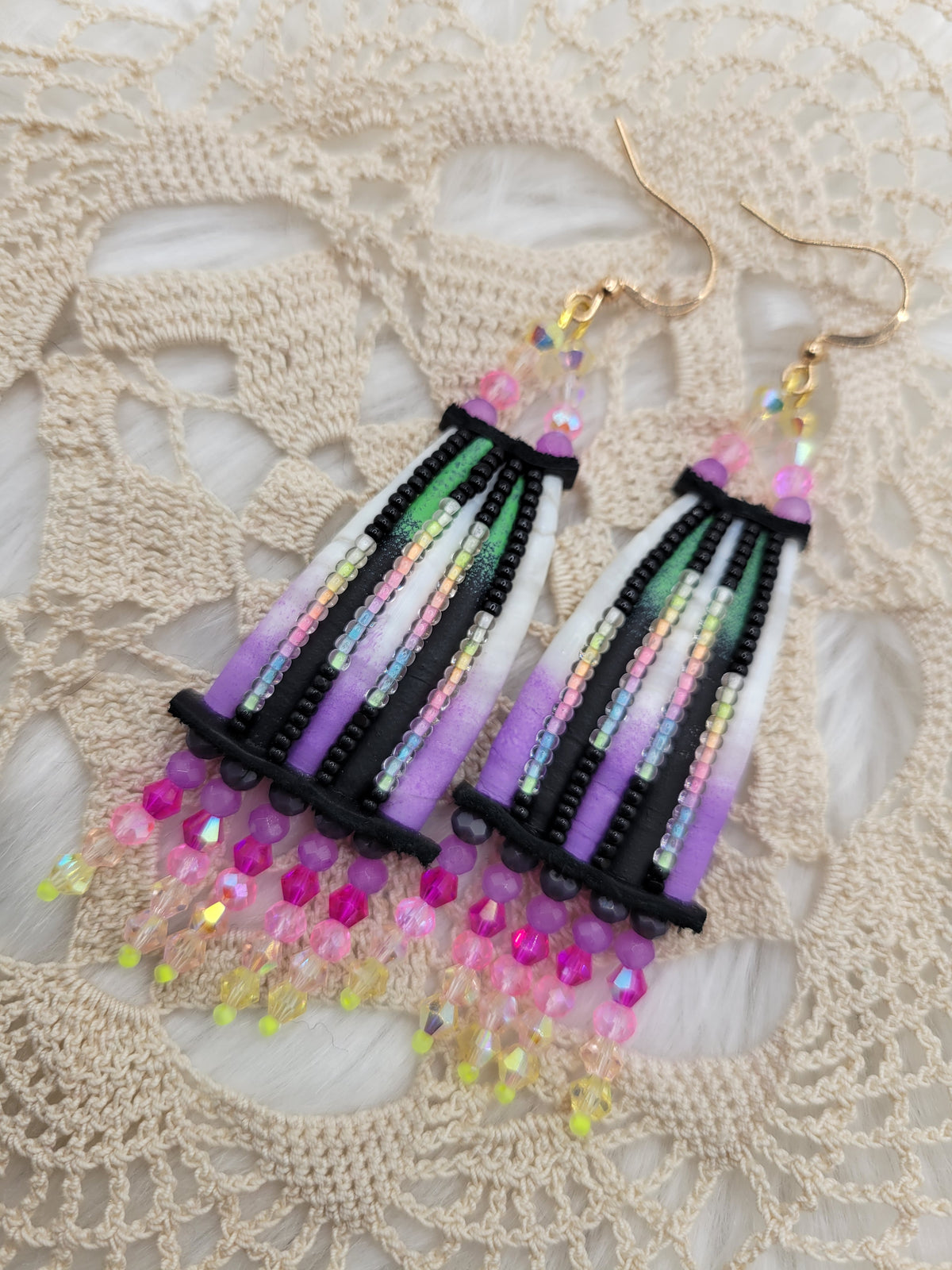 Halloween dentalium earrings