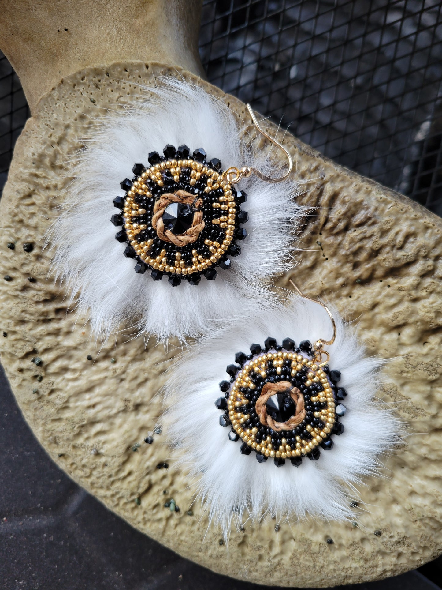 Boots with the fur earrings