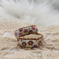 Flower beaded hoop earrings