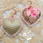 Mini heart pillow beaded earrings